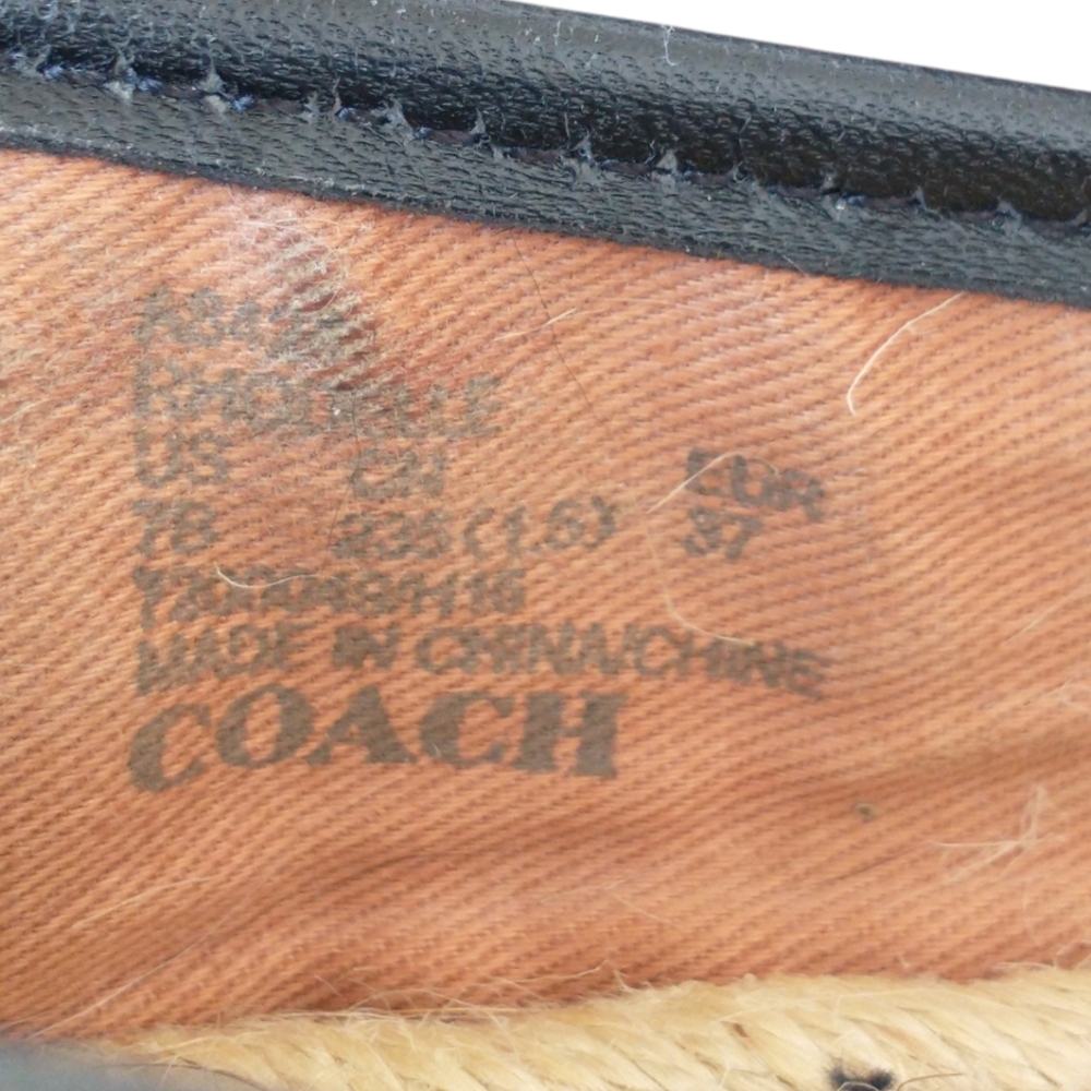 COACH Black Leather Espadrilles Women's Flats. SIZE 7US - Picture 14 of 14